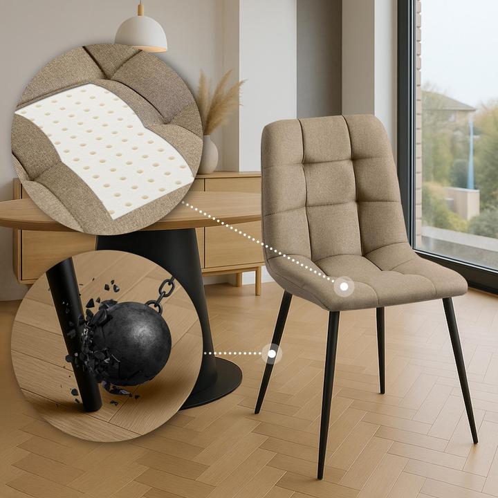 Actual product image CLP Set of 4 Tilde dining chairs, upholstered with backrest, loadable up to 150 kg