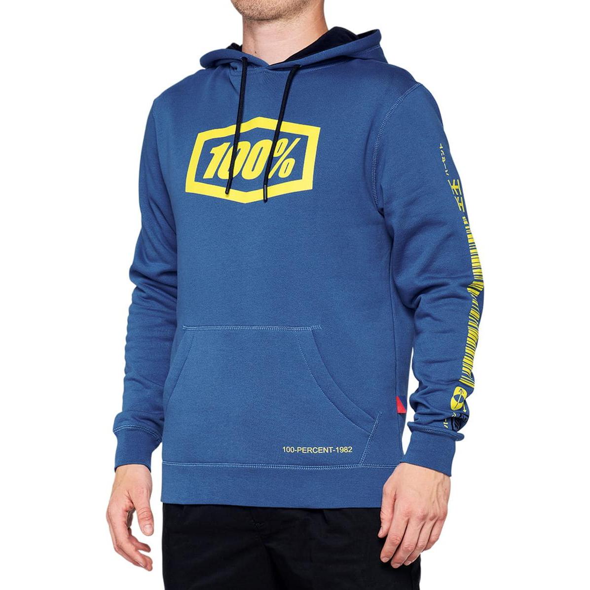 100%, Herren, Pullover, Hoodie Burst Blau Gr. M, Blau, (M)