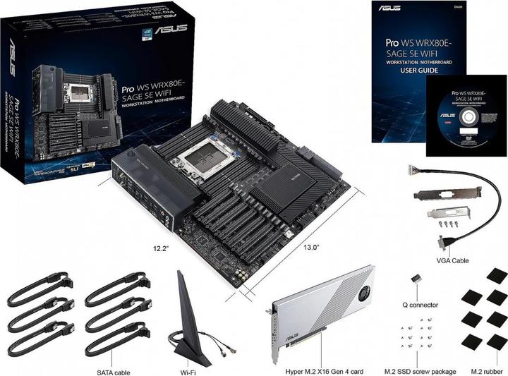 Immagine prodotto ASUS Pro Ws Wrx80e-Sage Se Wifi (sWRX8, AMD WRX80, E-ATX)