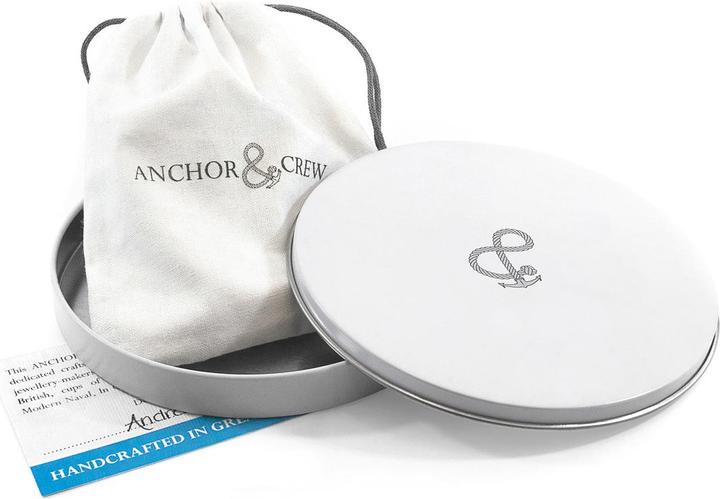 Actual product image Anchor & Crew Classic Grey Union Anchor Silver and Rope Bracelet (Solid .925 sterling silver)