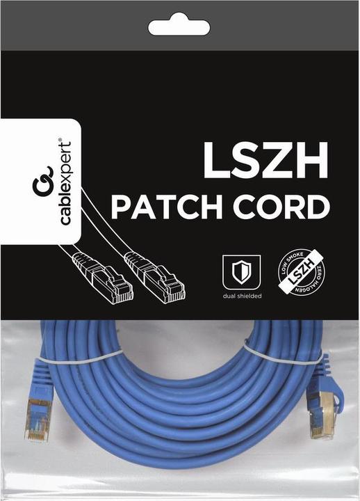 Image du produit Gembird S/FTP Cat. 6A LSZH patch cord, blue, 15 m (S/FTP, CAT6a, 15 m)