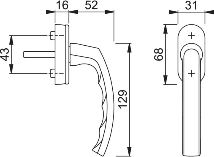 Produktbild Hoppe Fenstergriff Luxembourg 099/US952 weiss (Türgriff)