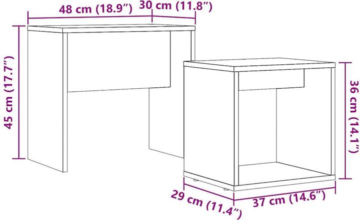 Immagine prodotto vidaXL Couchtisch (48 x 30 x 45 cm)