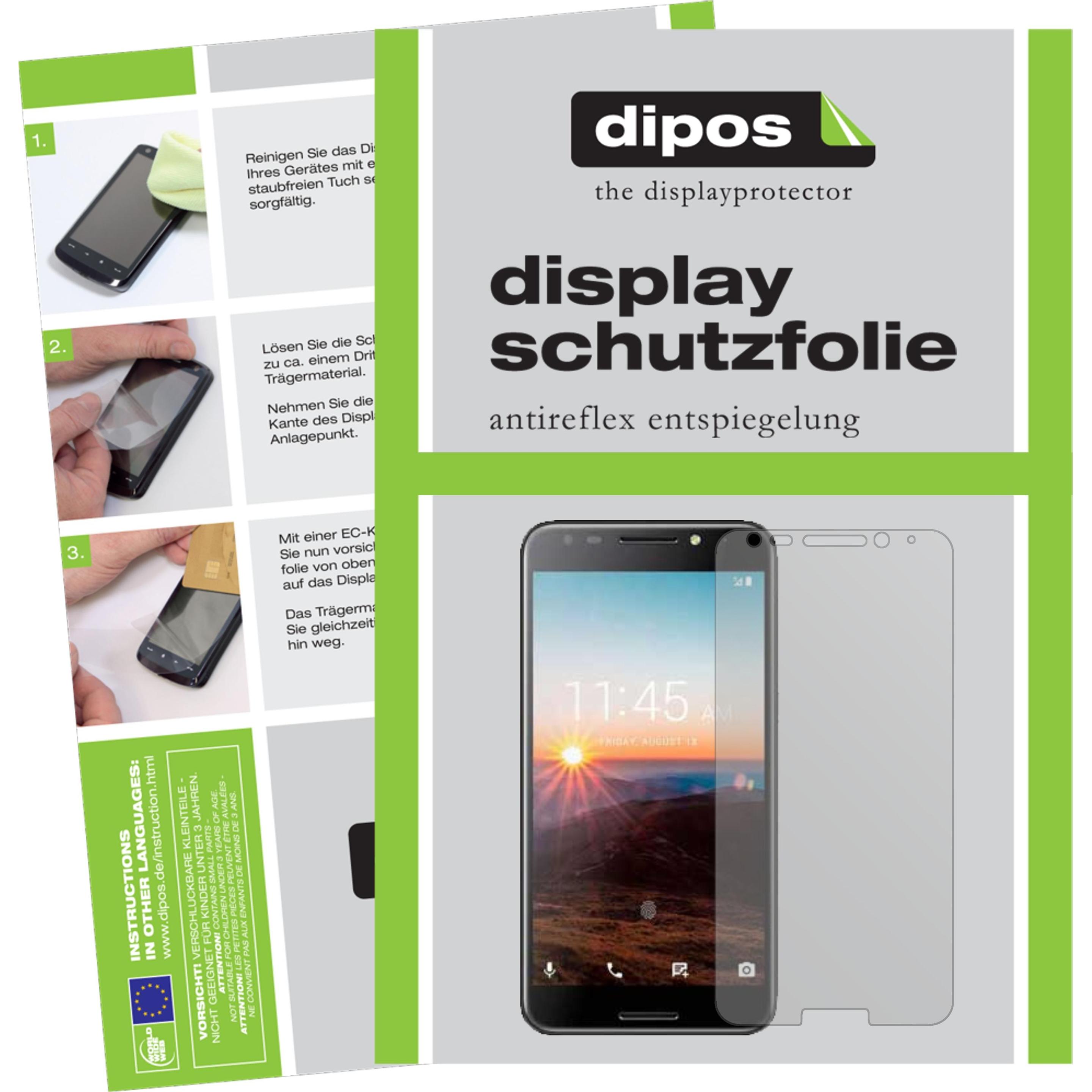 Dipos Displayschutzfolie Antireflex (2 Stück, Alcatel A7), Smartphone Schutzfolie, Transparent