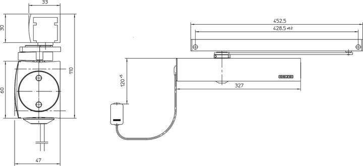 Image du produit Geze Ferme-porte à roue libre TS 5000 EFS (Porte d'entrée, Porte de chambre, Porte en bois, Porte-fenêtre, Intérieur)