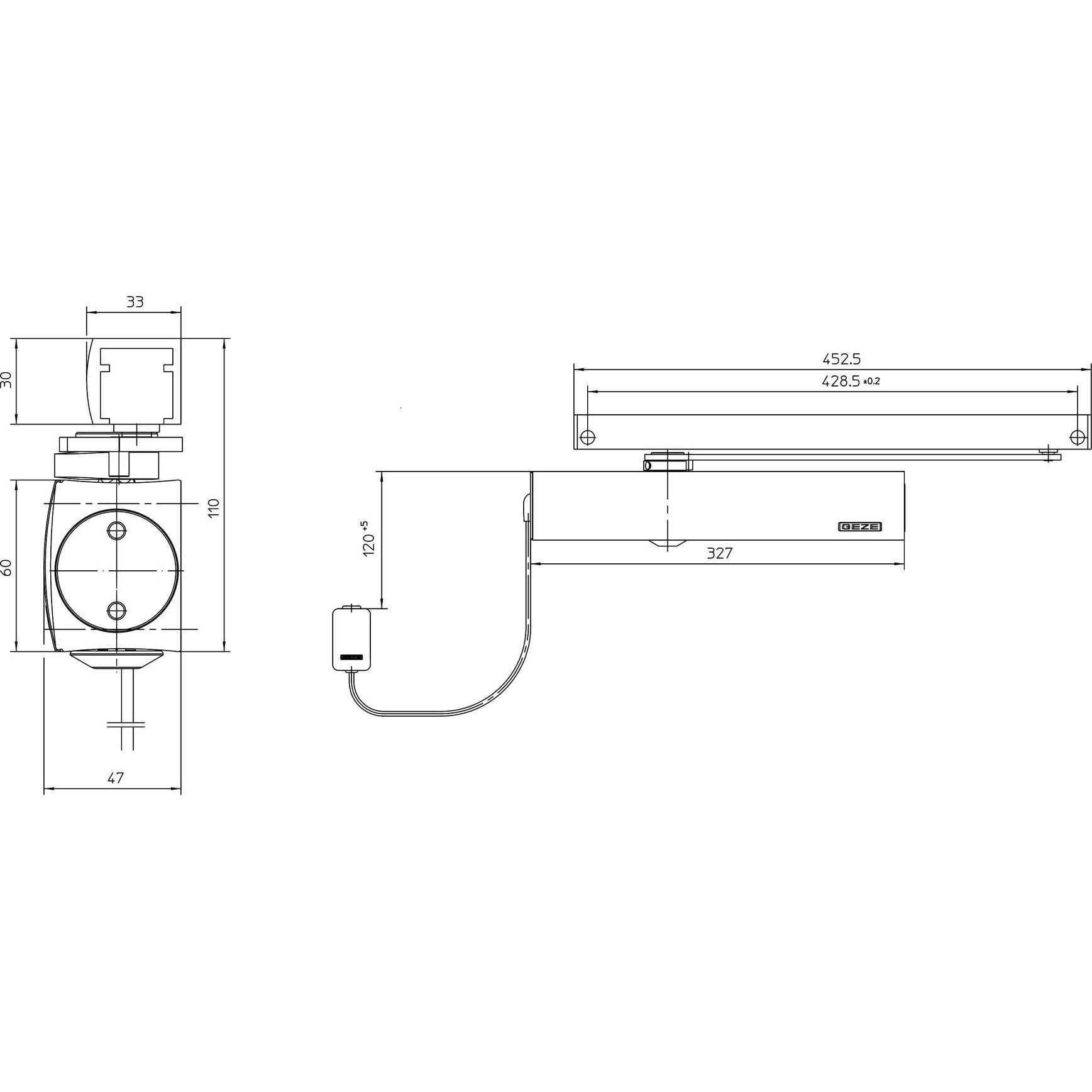 Thumbnail - Geze, Türöffner + Türschliesser, Freilauf-Türschliesser TS 5000 EFS (Zimmertür, Eingangstür, Holztür, Balkontür, Indoor)