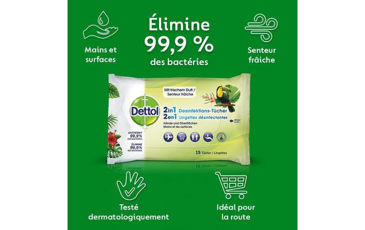 Image du produit Dettol Lingettes de désinfection 2en1
