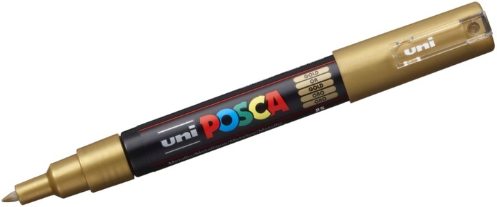 Actual product image Posca Marker PC-1M round tip (Gold, Black, 0.70 mm, 1 x)