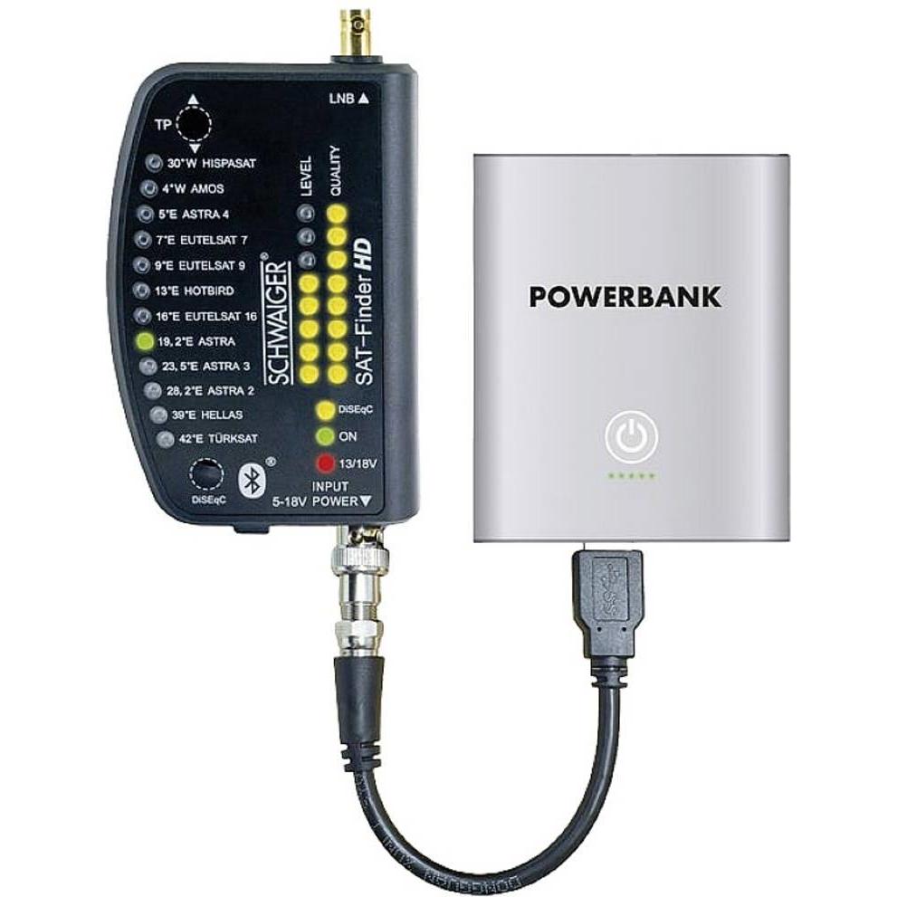 Schwaiger Sat-Finder HD inkl. Akku (DiSEqC), SAT Zubehör, Schwarz
