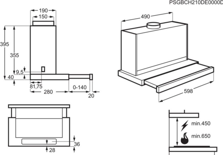 Actual product image Electrolux flat-screen hood (Flat-screen hood)