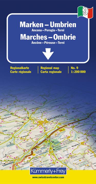 Immagine prodotto Mappa Regionale Umbria Marche Italia No. 9, 1:200 000 200000
