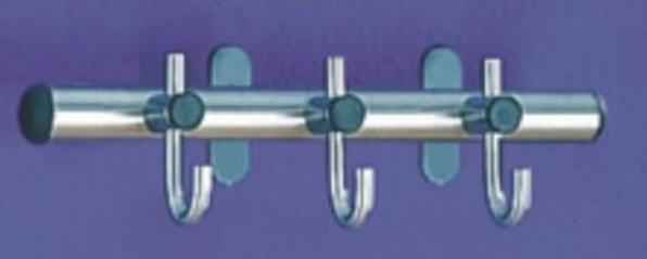 Actual product image Kerkmann Arte wall coat rack, 3 hooks, silver