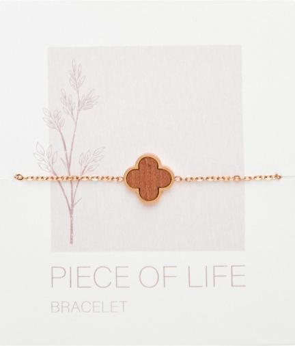 Produktbild HCA Armband Piece of Life - rosévergoldet - Kleeblatt (17 cm, Edelstahl)
