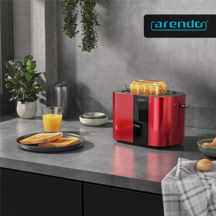 Produktbild Arendo Toaster Edelstahl 2 Scheiben Kurzschlitz, Bräunungsgrad & Restzeitanzeige, Touch Display, 800 W