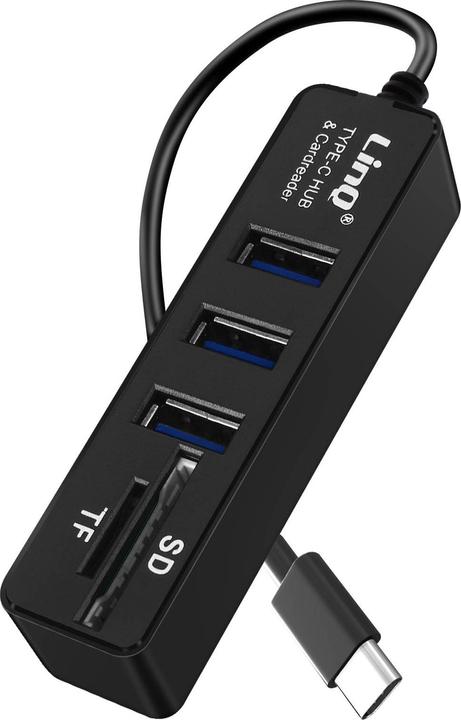 Image du produit LinQ 3 ports USB + lecteur de carte SD/Micro SD (USB-C, 3 Ports)