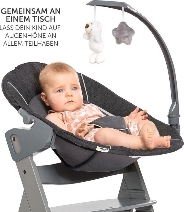Produktbild Hauck Hochstühle Alpha Plus Grau Newborn Set Deluxe - 4-tlg. Hochstuhl (Hochstuhl)