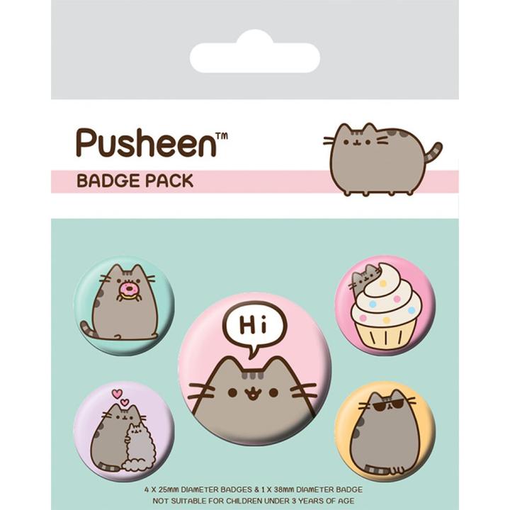 Actual product image Pyramid PUSHEEN - Pack 5 Badges - Hi