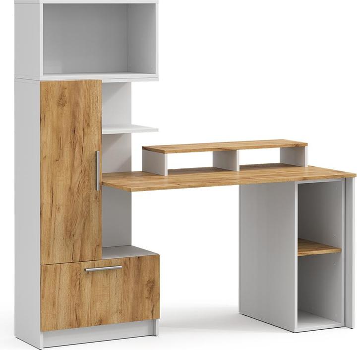 Produktbild Vicco Schreibtisch Tomy, Weiss/Goldkraft Eiche, 150 x 59 cm 4er Set