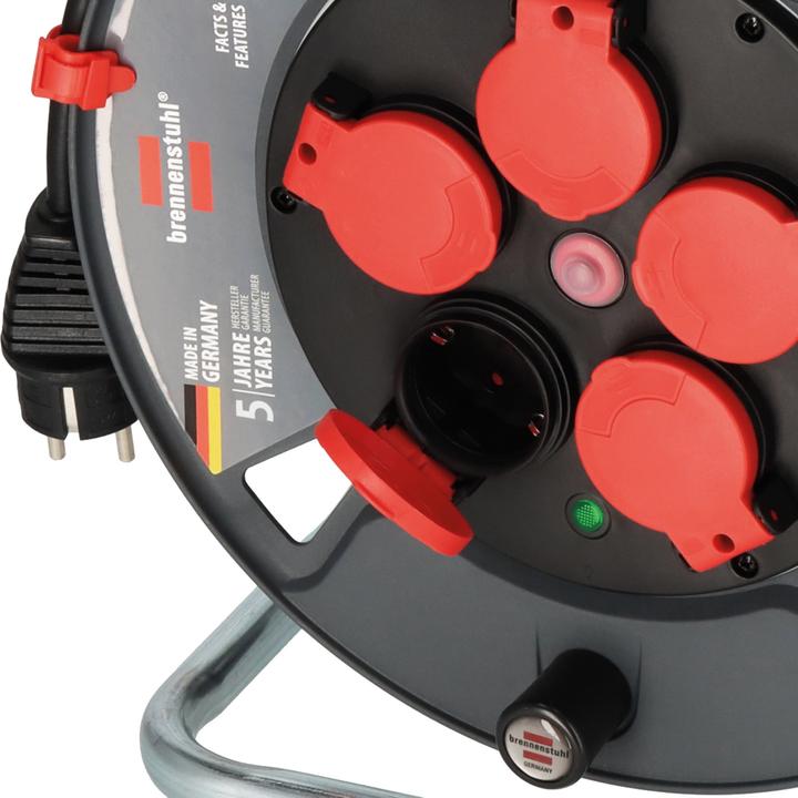 Immagine prodotto Brennenstuhl 9231250100 Avvolgitore di cavo 25 m nero con contatto di messa a terra (25 m, 1.50 mm².)