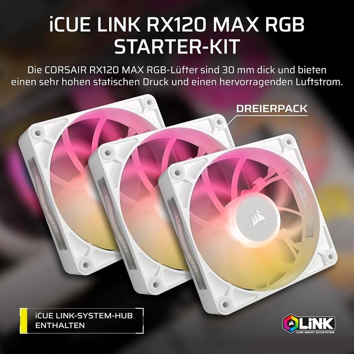 Actual product image Corsair iCUE LINK RX120 MAX RGB (120 mm, 3x)