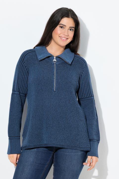 Produktbild Ulla Popken Pullover, Vintage-Look, Troyerkragen, Langarm (62)