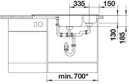 Actual product image Blanco Delta-IF (Fitted sink with draining board, 105.60 cm, 57.50 cm)