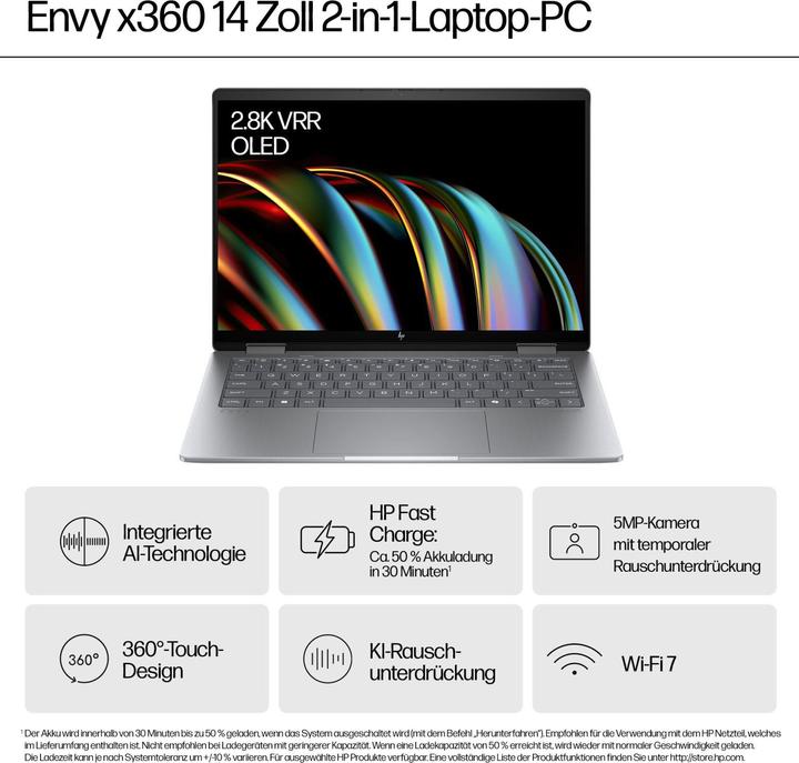 Produktbild HP Envy x360 2-in-1 14-fc0156ng (14", Intel Core Ultra 5 125U, 16 GB, 512 GB, DE)