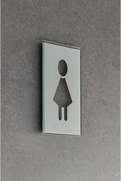 Actual product image Moedel WC pictogram door sign, HxW 148 x 105 mm, self-adhesive, ladies'.