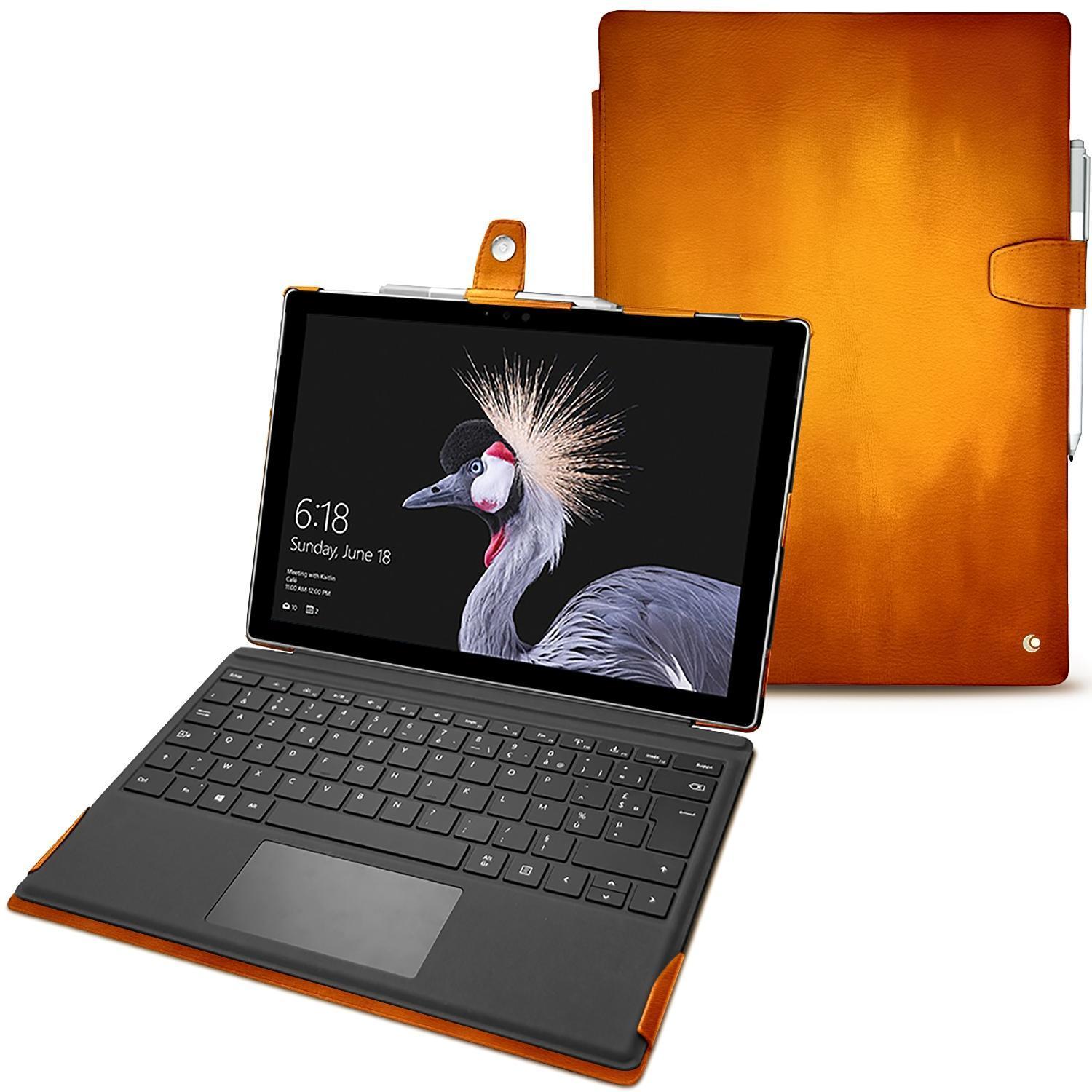 Noreve Lederschutzhülle (Surface Pro (2017)), Tablet Hülle, Orange