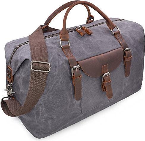 Produktbild Only-Bags.Store Reisetaschen Herren Leder Wasserdicht Canvas Weekender Tasche