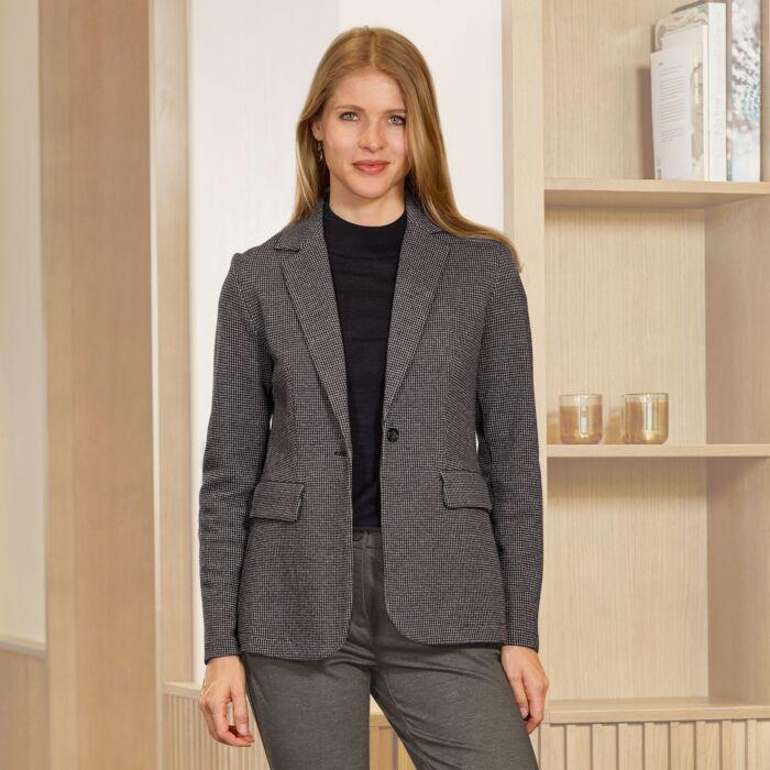 Immagine prodotto Artime Damen Blazer, Pepitamuster, ein Knopf (36)