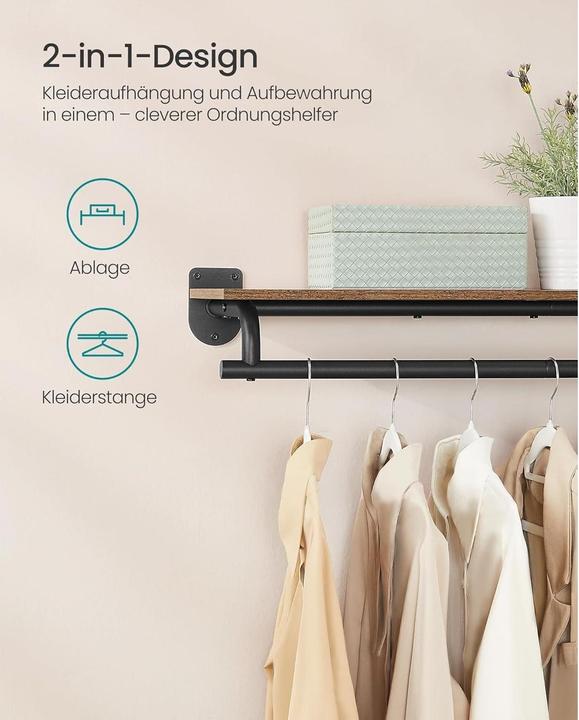 Image du produit Songmics Songmic Garderobe aus Holz und Metall,Braun