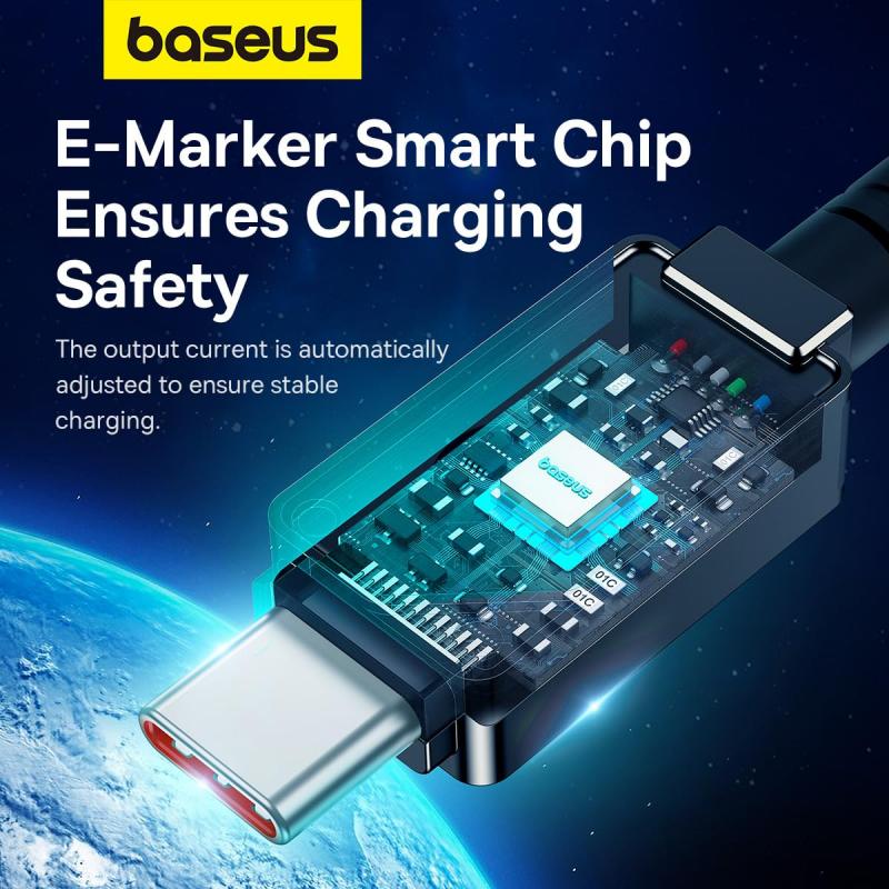 Thumbnail - Baseus Fast Charging Data Cable USB-C to USB-C 100W, 2m - Black (2 m), USB Kabel