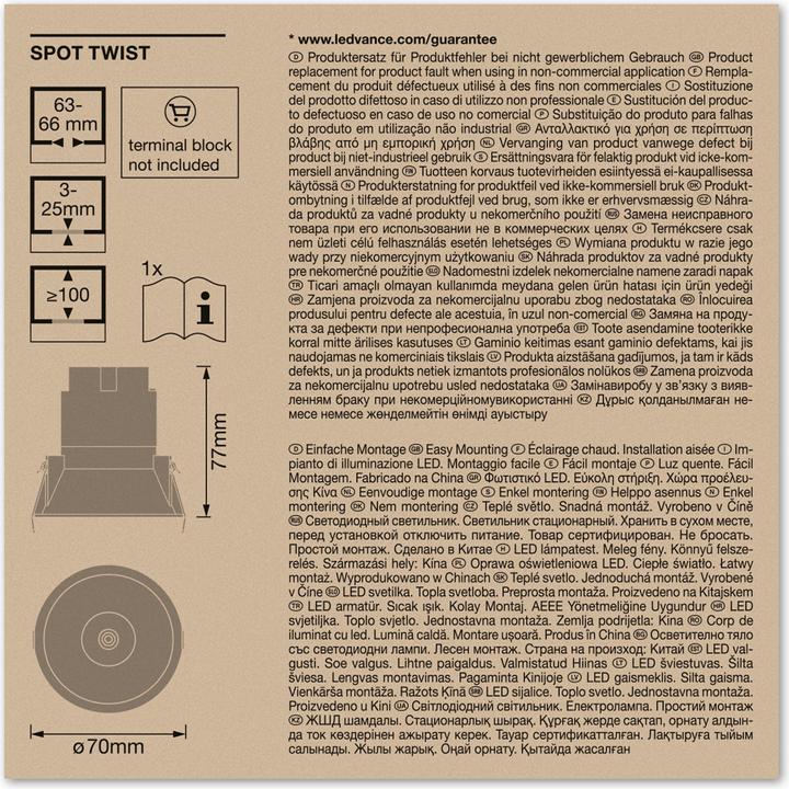 Actual product image Ledvance LED Spot Recess Twist Pro (400 lm)