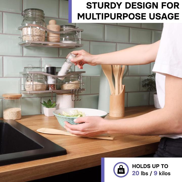 Produktbild Kingmax 2-teiliges Duschablage-Set ohne Bohren (31.50 x 11.90 x 12.90 cm)