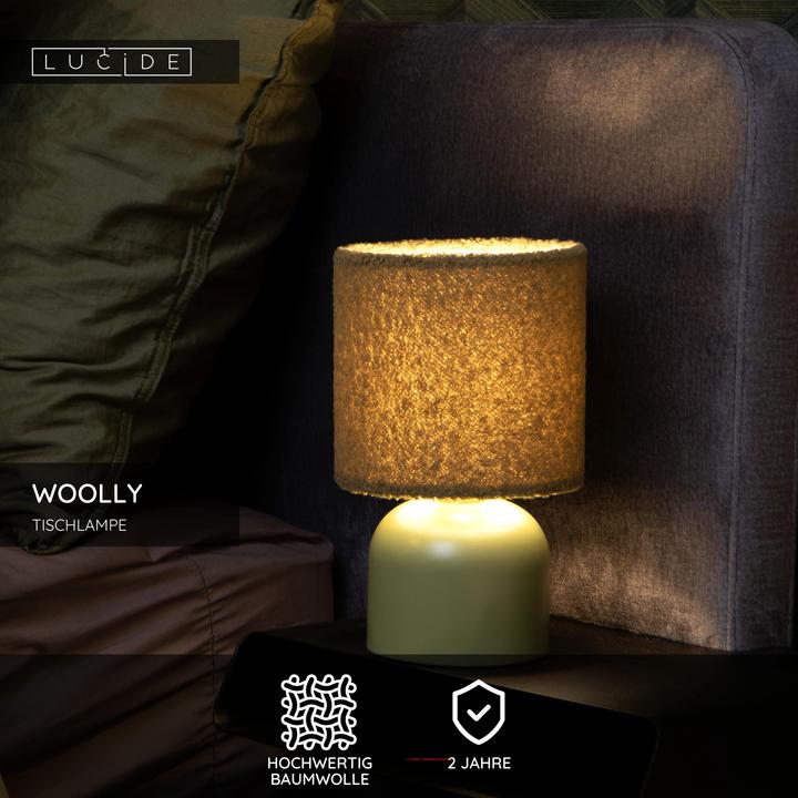 Produktbild Lucide WOOLLY - Tischlampe - Ø 16 cm - 1xE14 - Grün 10516/01/33 (E14)