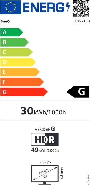Energie-Label BenQ EX2710Q (2560 x 1440 Pixel, 27")