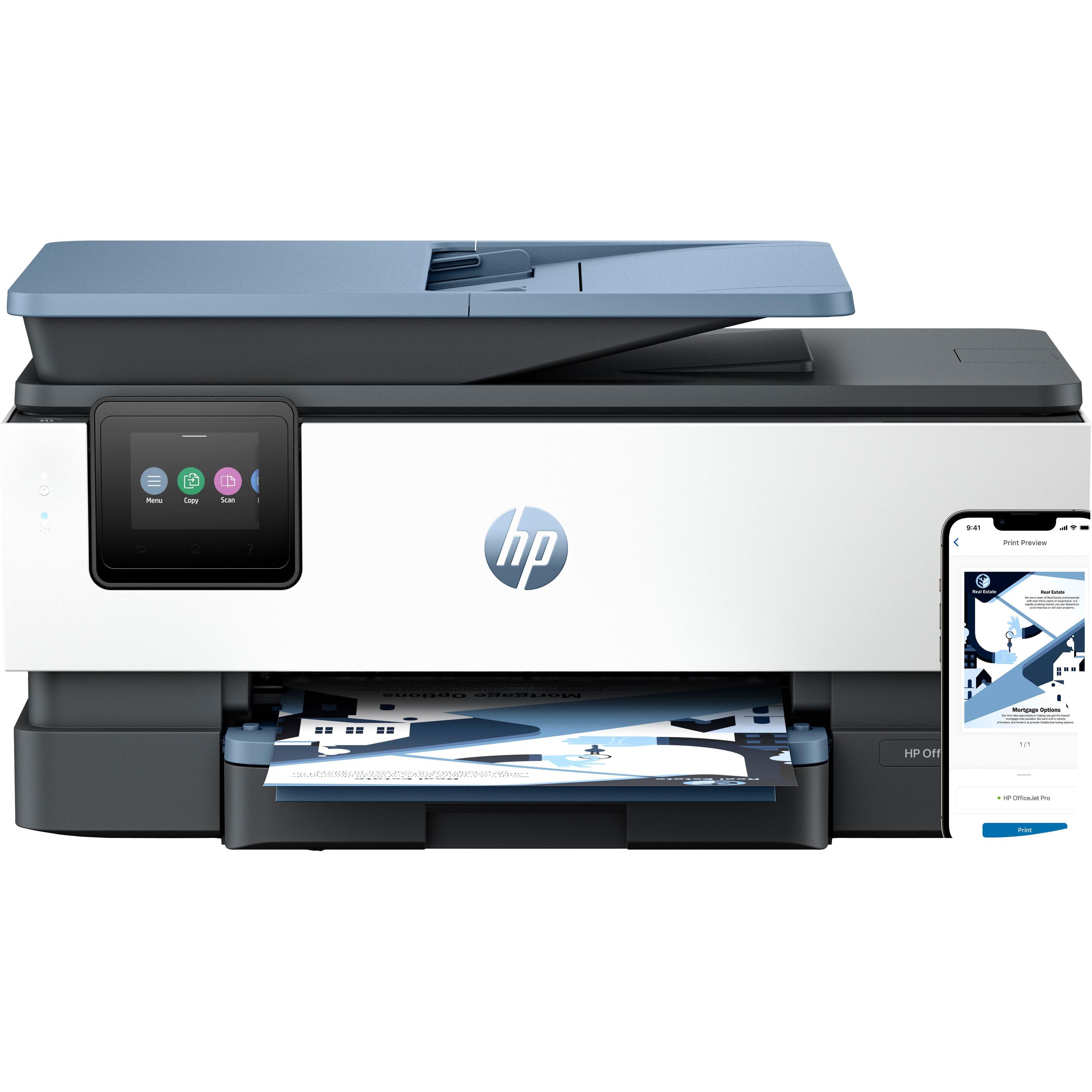 HP OfficeJet Pro 8125e (Tintenpatrone, Farbe), Drucker, Blau, Weiss, Schwarz