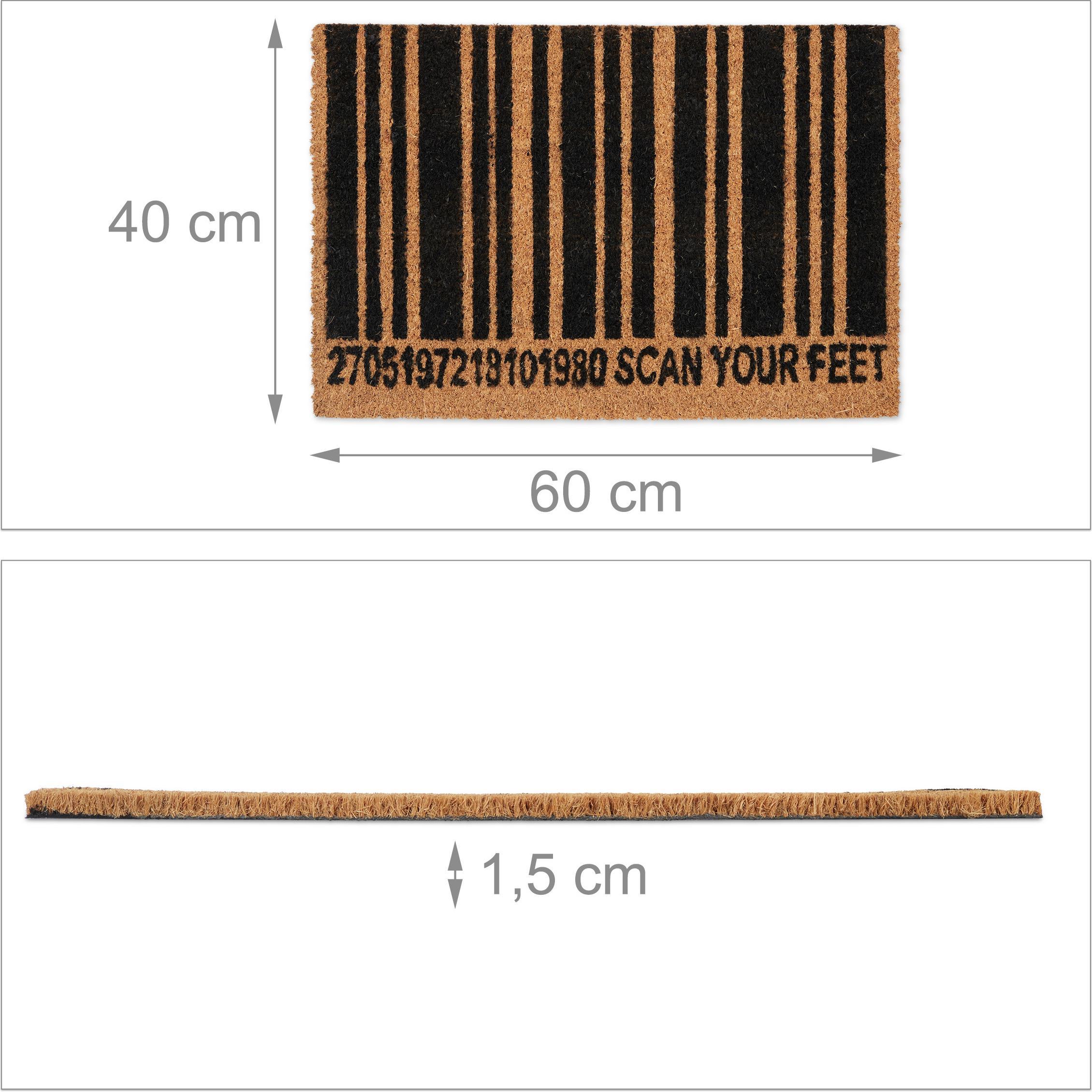 Thumbnail - Relaxdays, Fussmatte, Kokos-Fussmatte (60 x 40 x 1.5 cm)