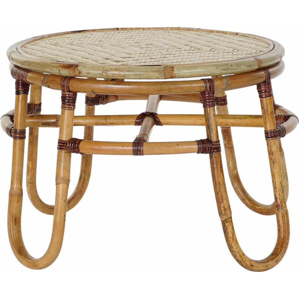 DKD Home Decor, Tavolino da salotto, Side table Bamboo Rattan (60 x 60 x 42 cm)