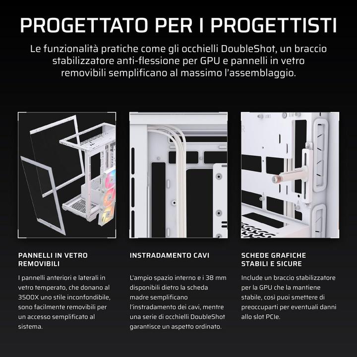 Produktbild Corsair 3500X RS-R ARGB WHITE MID (ATX, E-ATX, mATX, Mini-ITX)