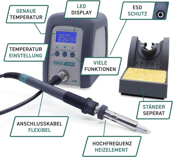 Actual product image Quick Digital Adjustable ESD High Frequency Soldering Station (ward)