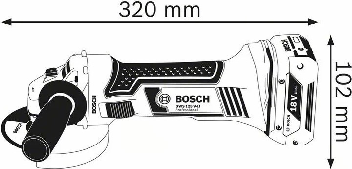 Immagine prodotto Bosch Professional Gws 18-125 V-Li (125 mm)