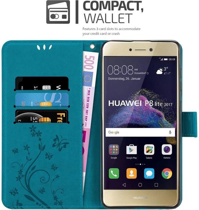 Produktbild Cadorabo Flower Book Cover (Huawei P8 Lite (2017))