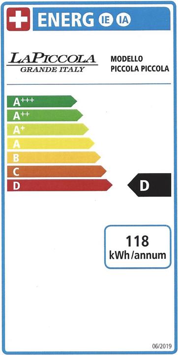 Energie-Label La Piccola Espressomaschine für ESE-Pads Lucidatura Edelstahl hochglanzpoliert (E.S.E.)