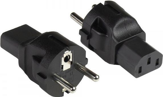 Produktbild Good Connections Stromadapter Schutzkontakt-Stecker Typ E+F (CEE 7/7, gerade) an Kaltgeräte-Buchse C13 (gerade), schw