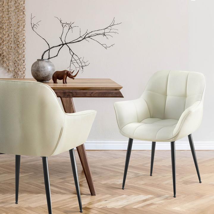 Image du produit Swisshandel24 Esszimmerstuhl Roseville Stoff, creme