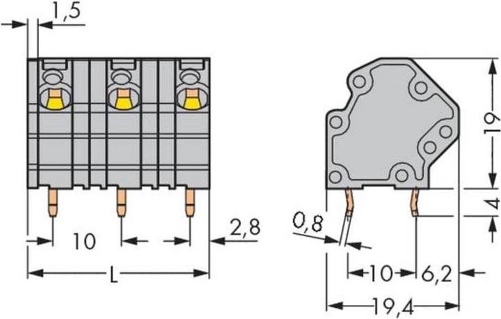 Actual product image Wago PCB terminal