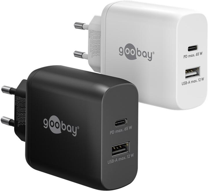 Produktbild Goobay USB-C PD Dual-Schnellladegerät 65 W weiss (65 W)