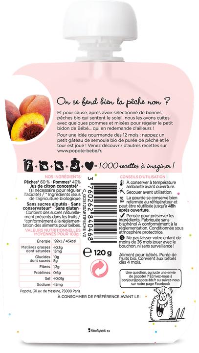 Actual product image Popote Quetschie Pfirsich BIO (120 g)